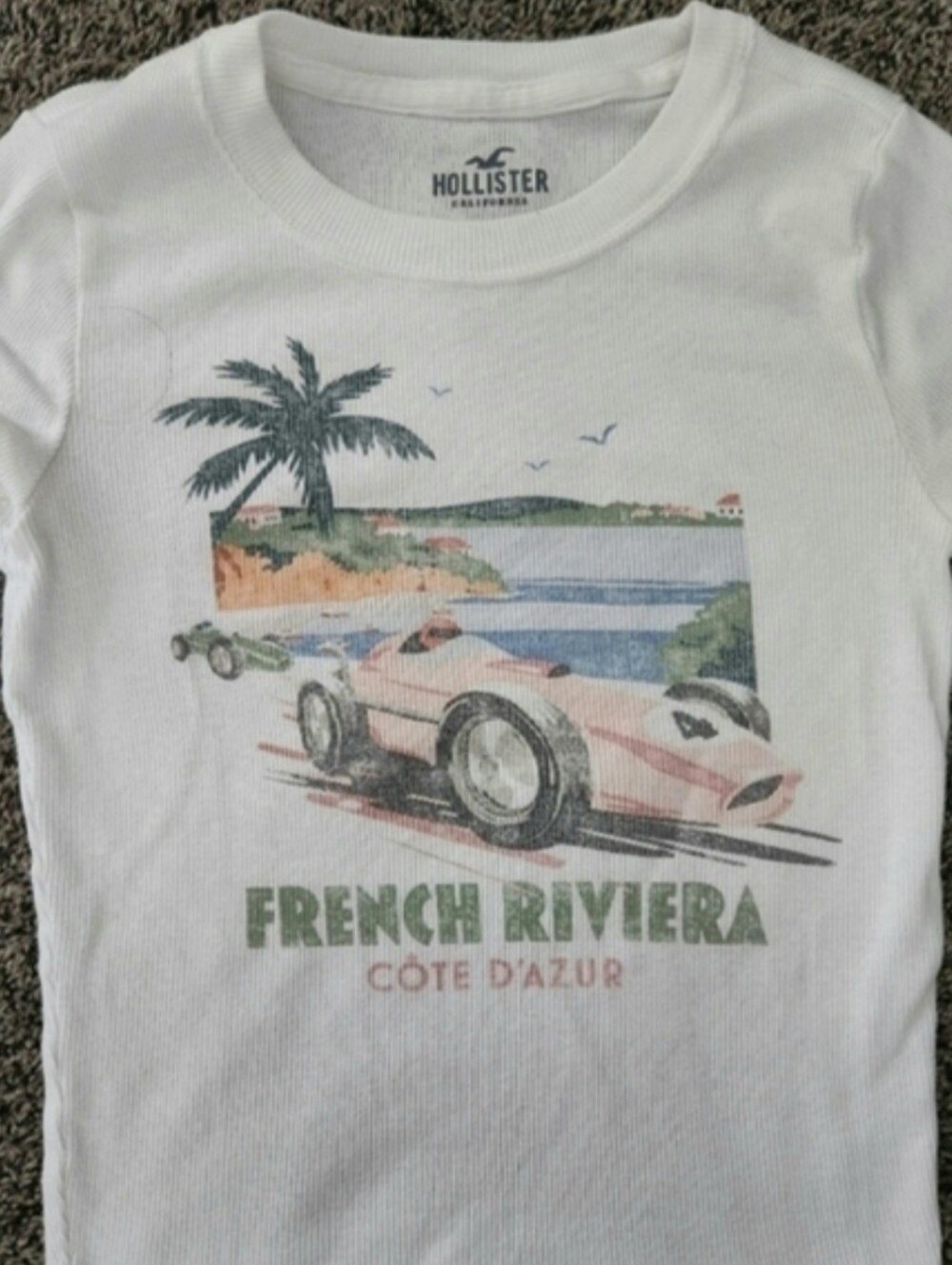 Hollister Kids White French Riviera Car Tee